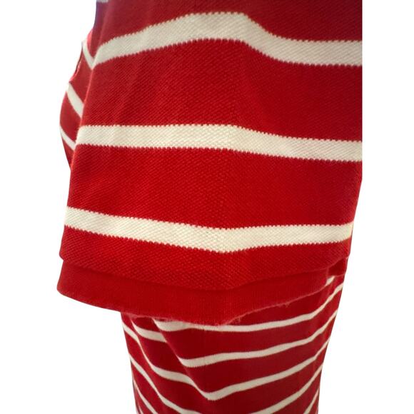 LRL Ralph Lauren Red White Striped Polo Shirt | Large | Nautical Style | 1/4 Zip - Picture 6 of 11